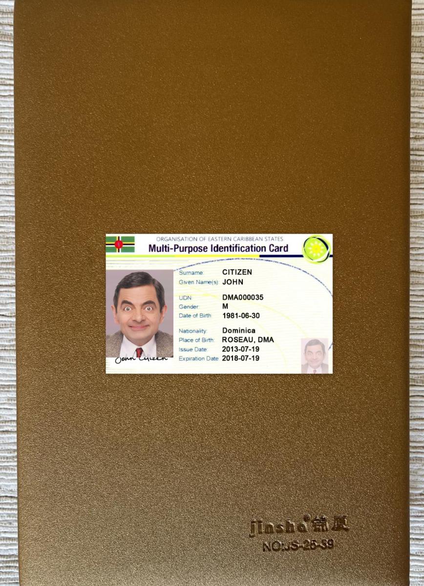 Blank Eastern Caribbean States multi purpose indentification card photolook real example